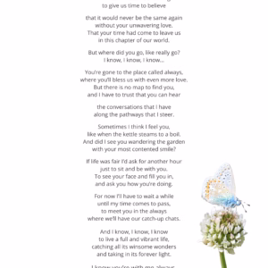 An Place Called Always poetry print by Patrice Reynolds with butterfly illustration about grief and loss